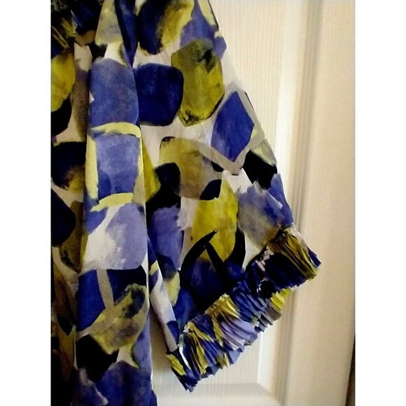 Alfani Blouse Tunic Ruffled Trim Embellished V-Neck Boho Relaxed Purple - Sz 12 - Picture 4 of 9